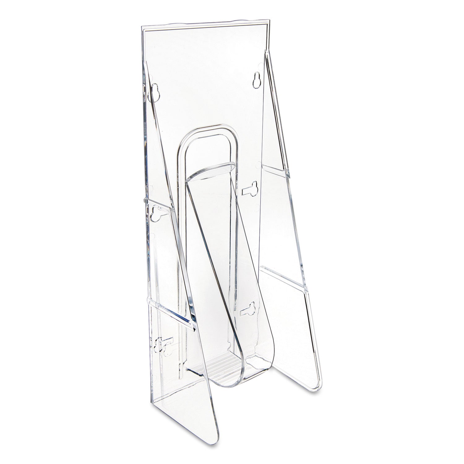 Deflecto Stand-Tall Wall-Mount Literature Rack, Leaflet, 4.56w x 3.25d x 11.88h, Clear (55601)