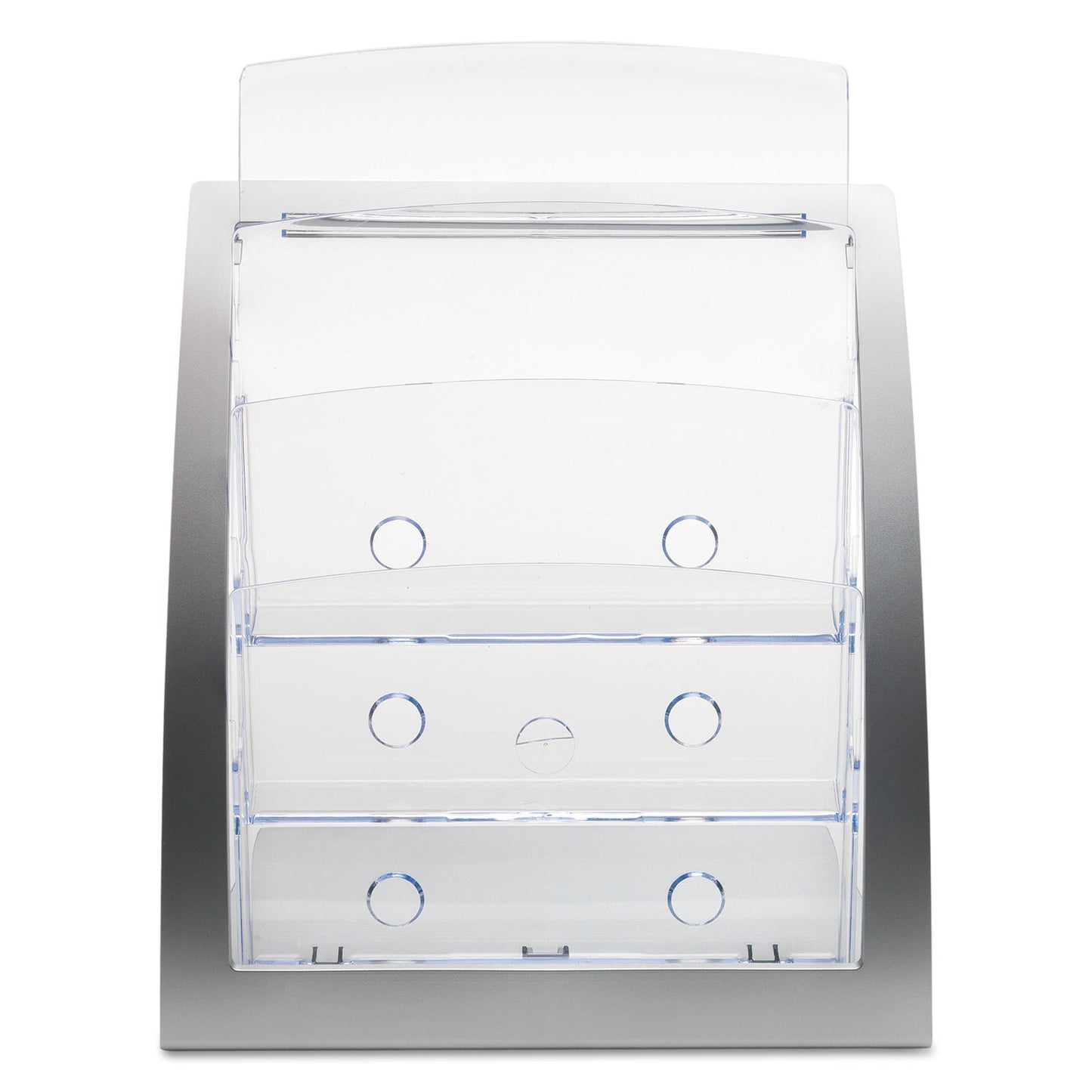 Deflecto 3-Tier Literature Holder, Leaflet Size, 11.25w x 6.94d x 13.31h, Silver (693745)