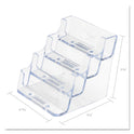Deflecto 4-Pocket Business Card Holder, Holds 200 Cards, 3.94 x 3.5 x 3.75, Plastic, Clear (70841)