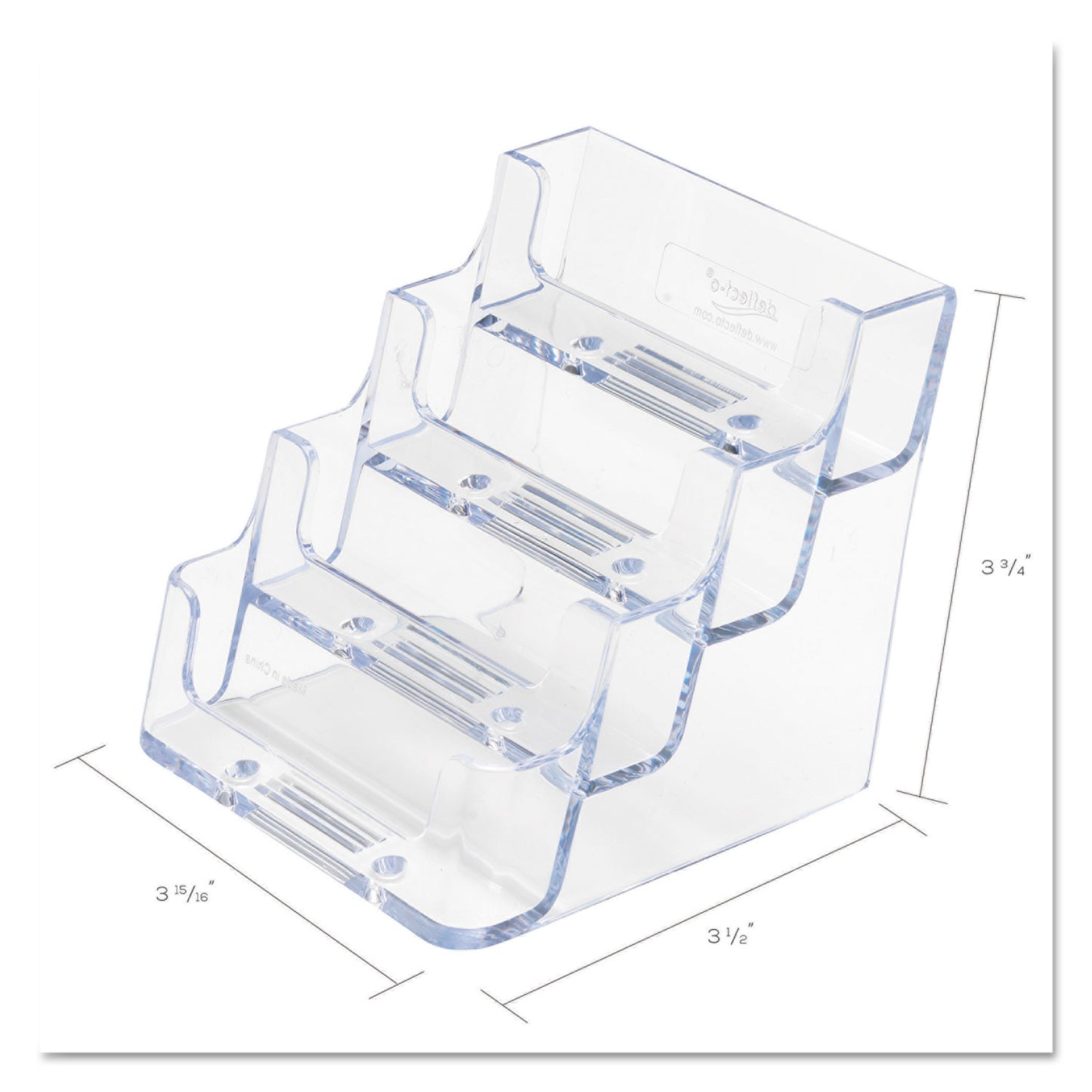 Deflecto 4-Pocket Business Card Holder, Holds 200 Cards, 3.94 x 3.5 x 3.75, Plastic, Clear (70841)
