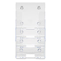 Deflecto 4-Compartment DocuHolder, Booklet Size, 6.88w x 6.25d x 10h, Clear (77901)