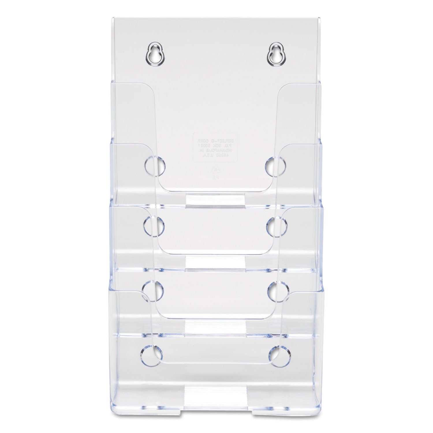 Deflecto 4-Compartment DocuHolder, Booklet Size, 6.88w x 6.25d x 10h, Clear (77901)