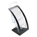 Deflecto 3-Tier Literature Holder, Leaflet Size, 6.75w x 6.94d x 13.31h, Black (693604)