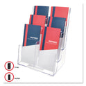 Deflecto 6-Compartment DocuHolder, Leaflet Size, 9.63w x 6.25d x 12.63h, Clear (77401)