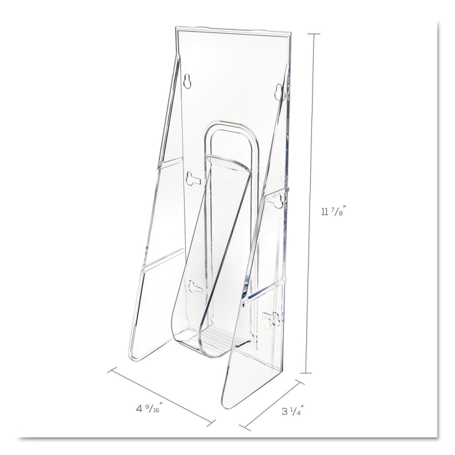 Deflecto Stand-Tall Wall-Mount Literature Rack, Leaflet, 4.56w x 3.25d x 11.88h, Clear (55601)