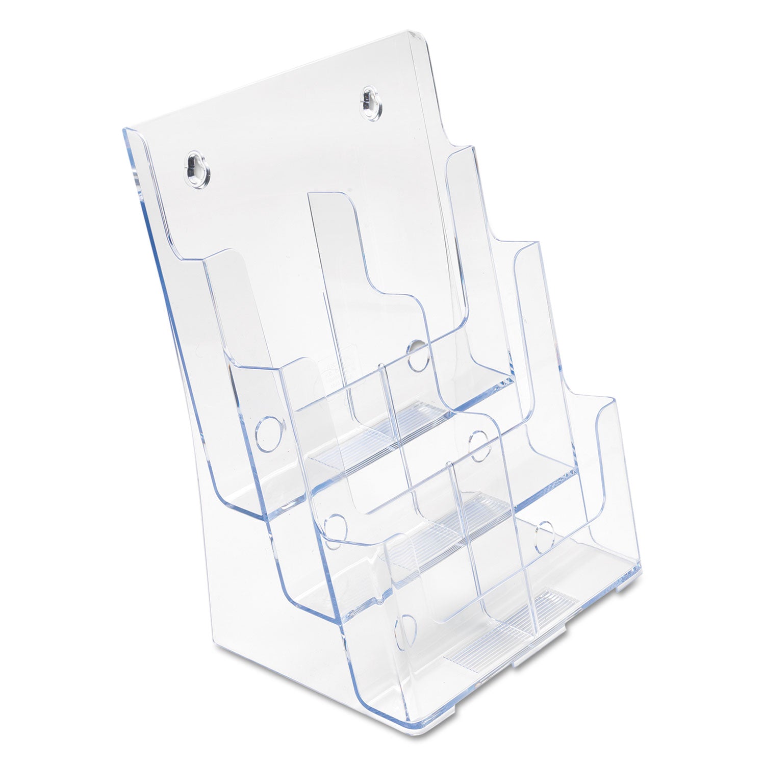 Deflecto 6-Compartment DocuHolder, Leaflet Size, 9.63w x 6.25d x 12.63h, Clear (77401)