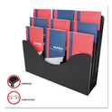 Deflecto 3-Tier Document Organizer w/6 Removable Dividers, 13.38w x 3.5d x 11.5h, Black (47634)