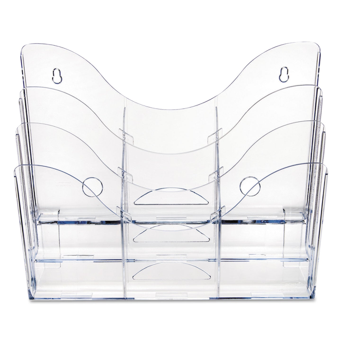 Deflecto 3-Tier Document Organizer w/6 Removable Dividers, 14w x 3.5d x 11.5h, Clear (47631)