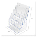 Deflecto 4-Compartment DocuHolder, Magazine Size, 9.38w x 7d x 13.63h, Clear (77441)