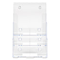 Deflecto 3-Compartment DocuHolder, Magazine Size, 9.5w x 6.25d x 12.63, Clear (77301)