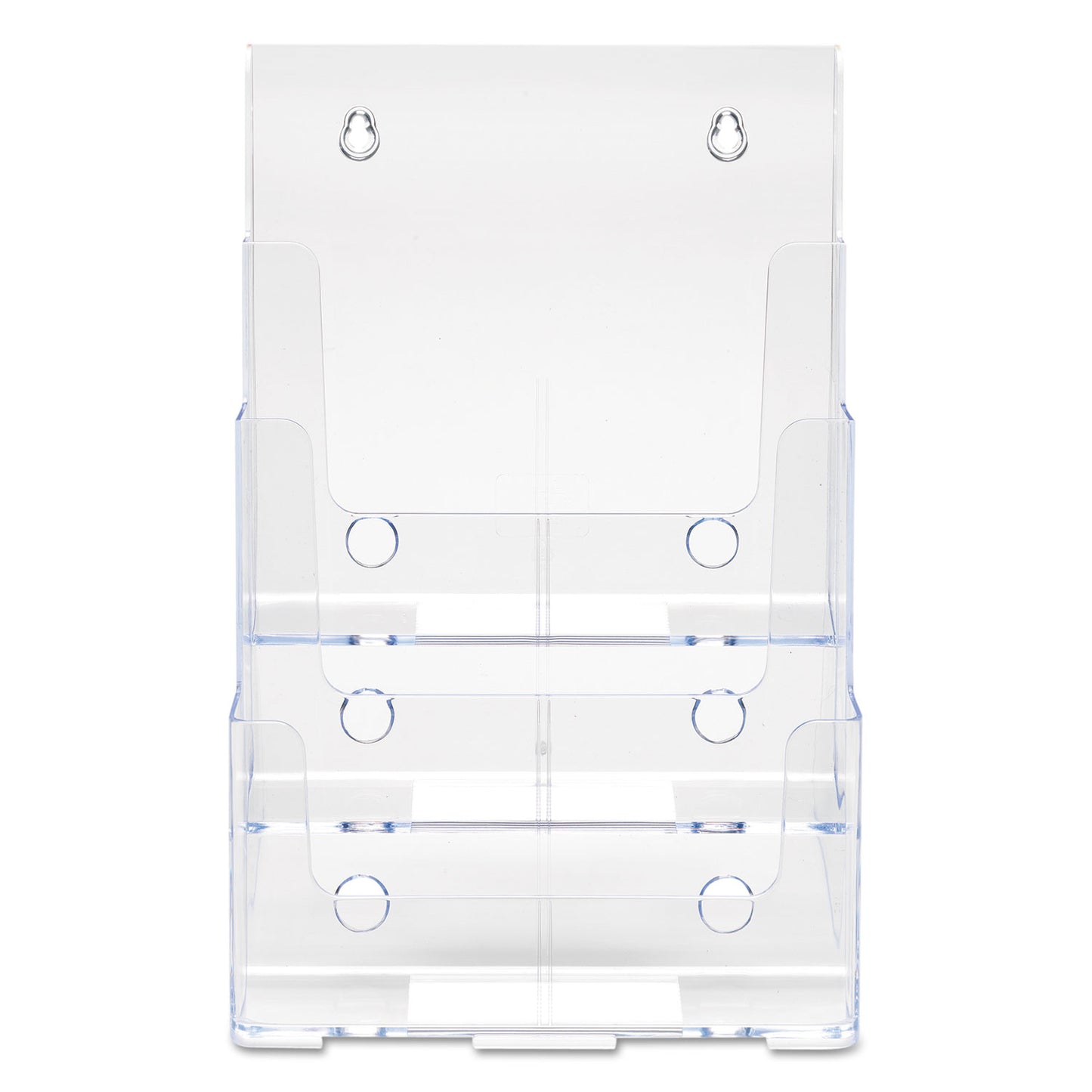 Deflecto 3-Compartment DocuHolder, Magazine Size, 9.5w x 6.25d x 12.63, Clear (77301)