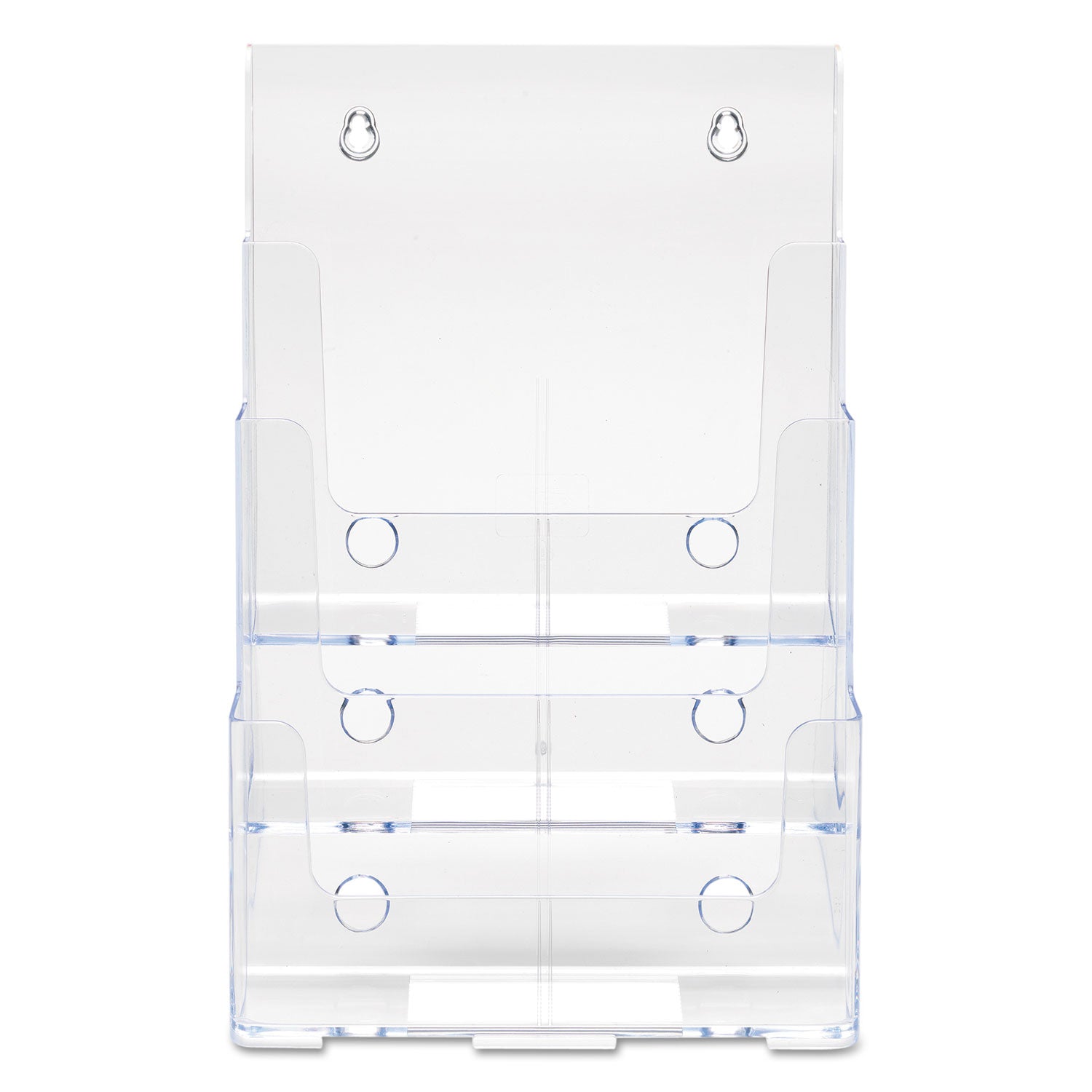 Deflecto 3-Compartment DocuHolder, Magazine Size, 9.5w x 6.25d x 12.63, Clear (77301)