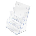 Deflecto 3-Compartment DocuHolder, Magazine Size, 9.5w x 6.25d x 12.63, Clear (77301)