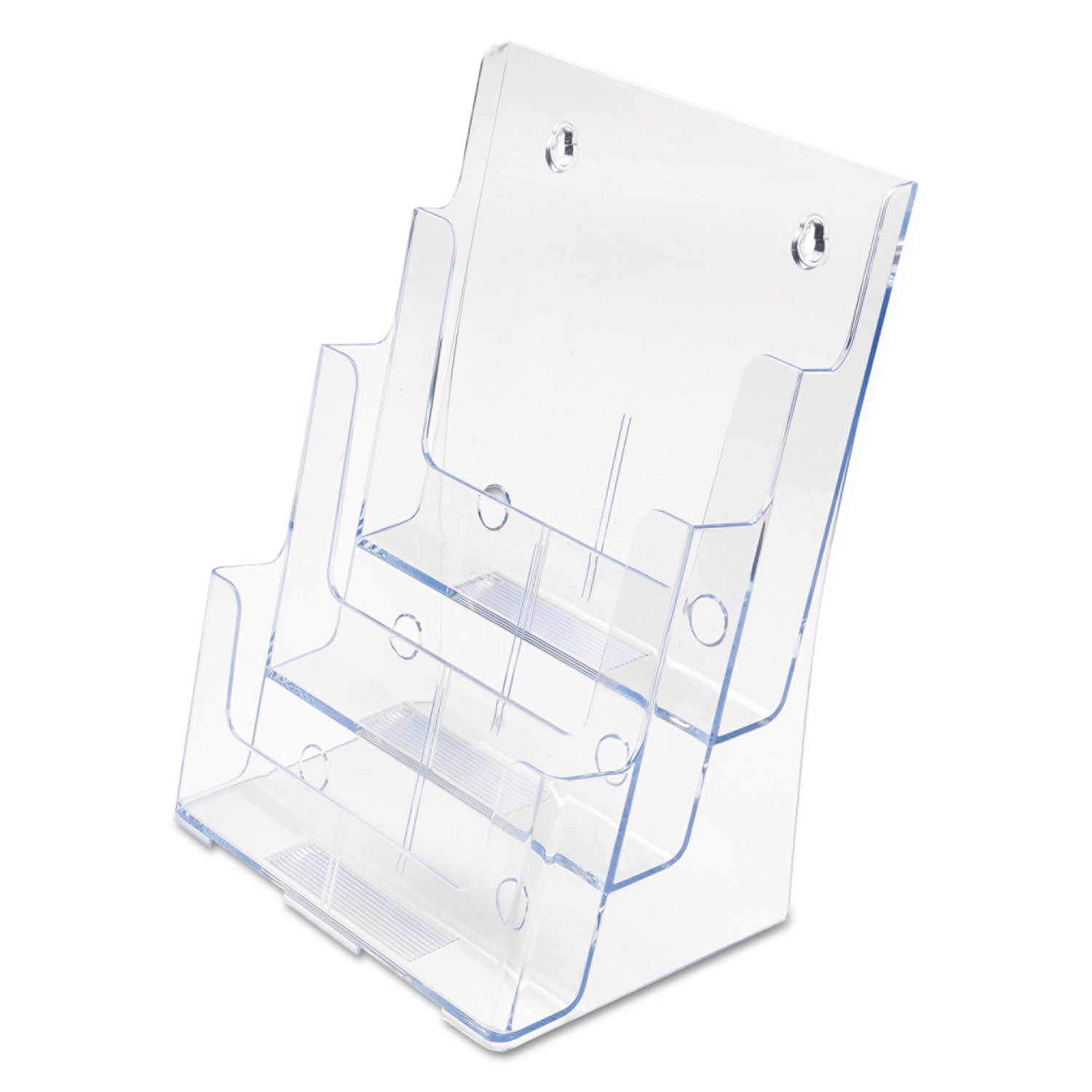 Deflecto 3-Compartment DocuHolder, Magazine Size, 9.5w x 6.25d x 12.63, Clear (77301)