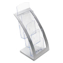 Deflecto 3-Tier Literature Holder, Leaflet Size, 6.75w x 6.94d x 13.31h, Silver (693645)