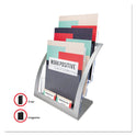 Deflecto 3-Tier Literature Holder, Leaflet Size, 11.25w x 6.94d x 13.31h, Silver (693745)