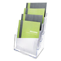 Deflecto 4-Compartment DocuHolder, Magazine Size, 9.38w x 7d x 13.63h, Clear (77441)