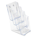 Deflecto 4-Compartment DocuHolder, Leaflet Size, 4.88w x 6.13d x 10h, Clear (77701)