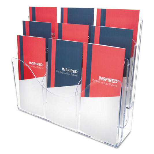 Deflecto 3-Tier Document Organizer w/6 Removable Dividers, 14w x 3.5d x 11.5h, Clear (47631)