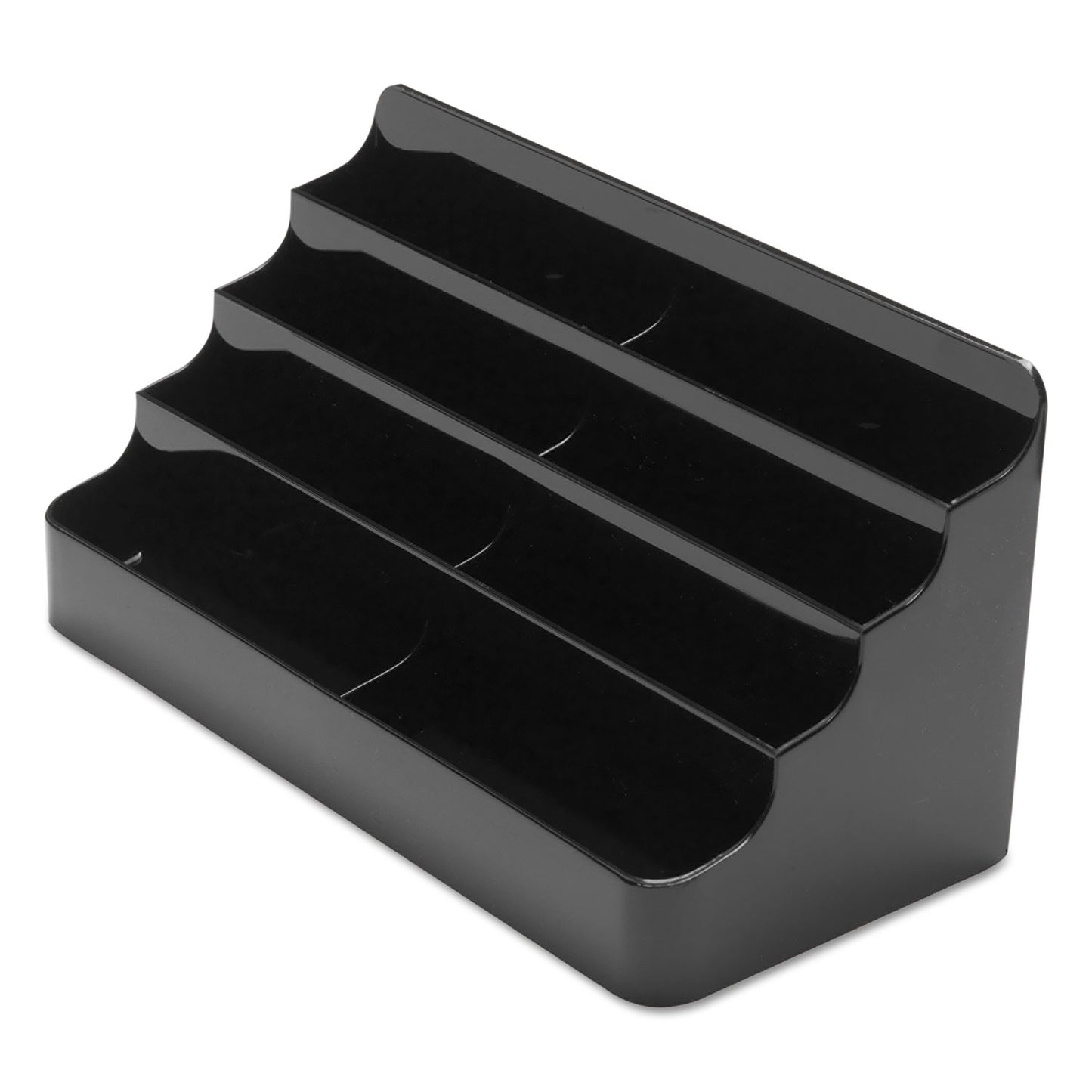 Deflecto 8-Tier Recycled Business Card Holder, Holds 400 Cards, 7.88 x 3.88 x 3.38, Plastic, Black (90804)