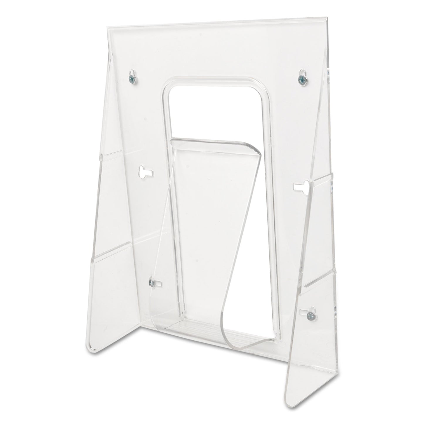 Deflecto Stand-Tall Wall-Mount Literature Rack, Magazine, 9.13w x 3.25d x 11.88h, Clear (55501)