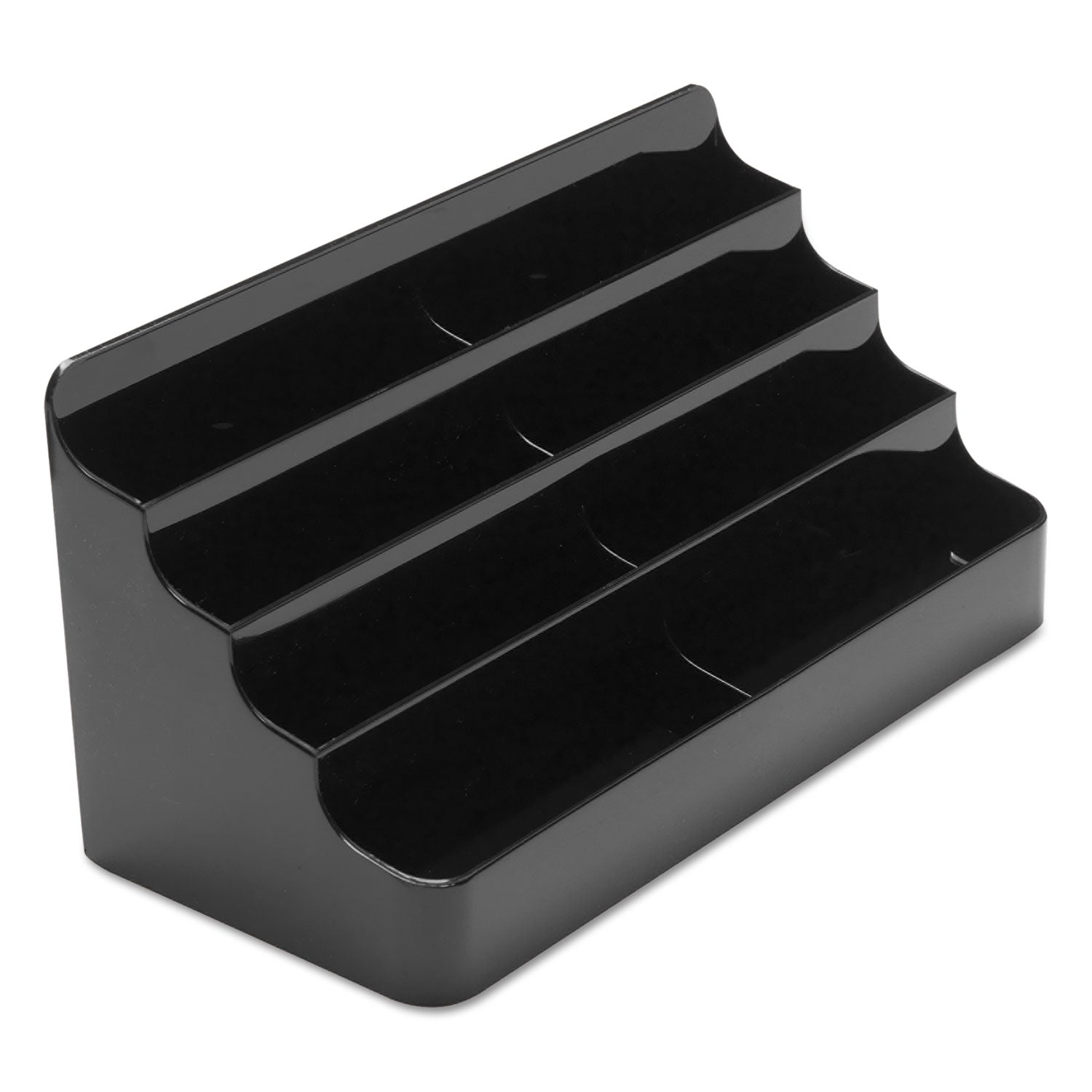 Deflecto 8-Tier Recycled Business Card Holder, Holds 400 Cards, 7.88 x 3.88 x 3.38, Plastic, Black (90804)