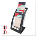 Deflecto 3-Tier Literature Holder, Leaflet Size, 6.75w x 6.94d x 13.31h, Black (693604)
