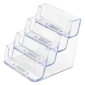 Deflecto 4-Pocket Business Card Holder, Holds 200 Cards, 3.94 x 3.5 x 3.75, Plastic, Clear (70841)