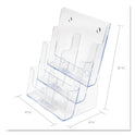 Deflecto 6-Compartment DocuHolder, Leaflet Size, 9.63w x 6.25d x 12.63h, Clear (77401)