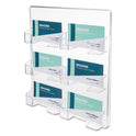 Deflecto 6-Pocket Business Card Holder, Holds 480 Cards, 8.5 x 1.63 x 9.75, Plastic, Clear (70601)