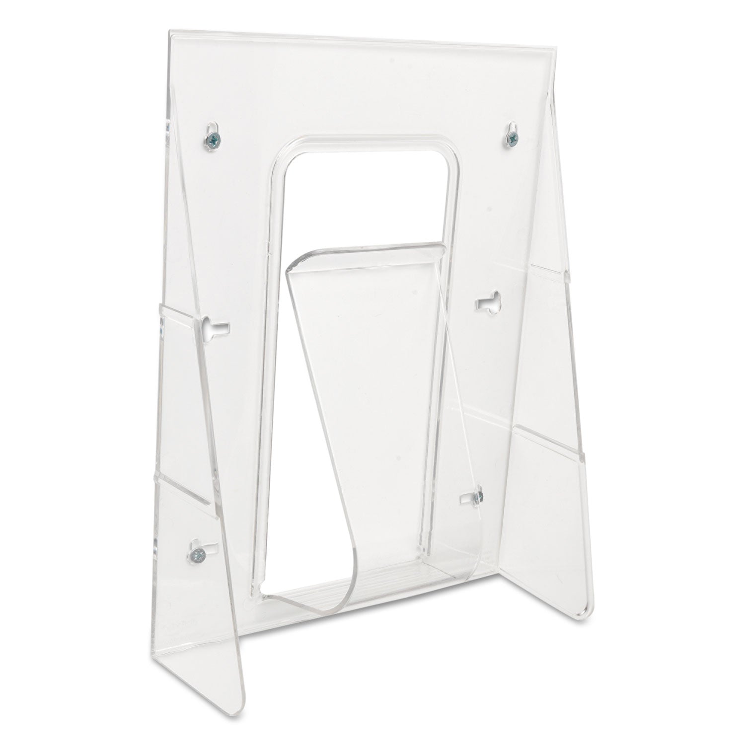 Deflecto Stand-Tall Wall-Mount Literature Rack, Magazine, 9.13w x 3.25d x 11.88h, Clear (55501)