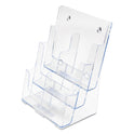 Deflecto 6-Compartment DocuHolder, Leaflet Size, 9.63w x 6.25d x 12.63h, Clear (77401)