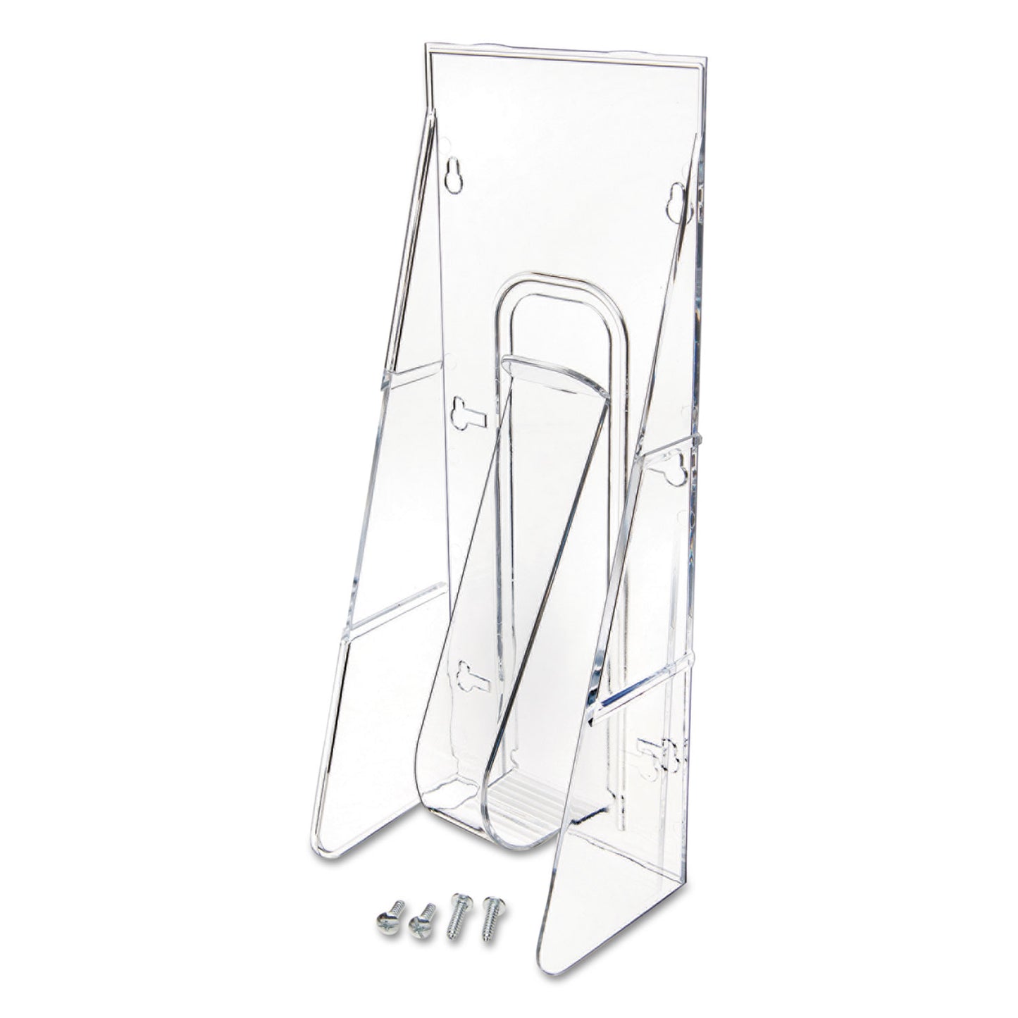 Deflecto Stand-Tall Wall-Mount Literature Rack, Leaflet, 4.56w x 3.25d x 11.88h, Clear (55601)