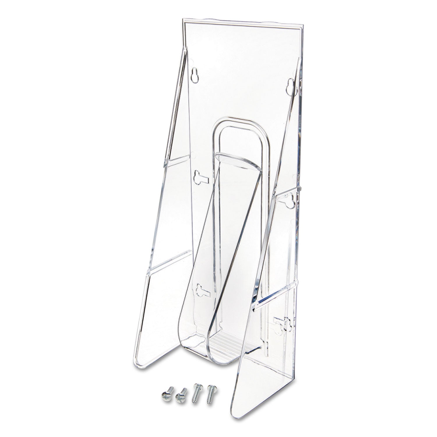 Deflecto Stand-Tall Wall-Mount Literature Rack, Leaflet, 4.56w x 3.25d x 11.88h, Clear (55601)