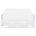 Deflecto Horizontal Business Card Holder, Holds 50 Cards, 3.88 x 1.38 x 1.81, Plastic, Clear (70101)