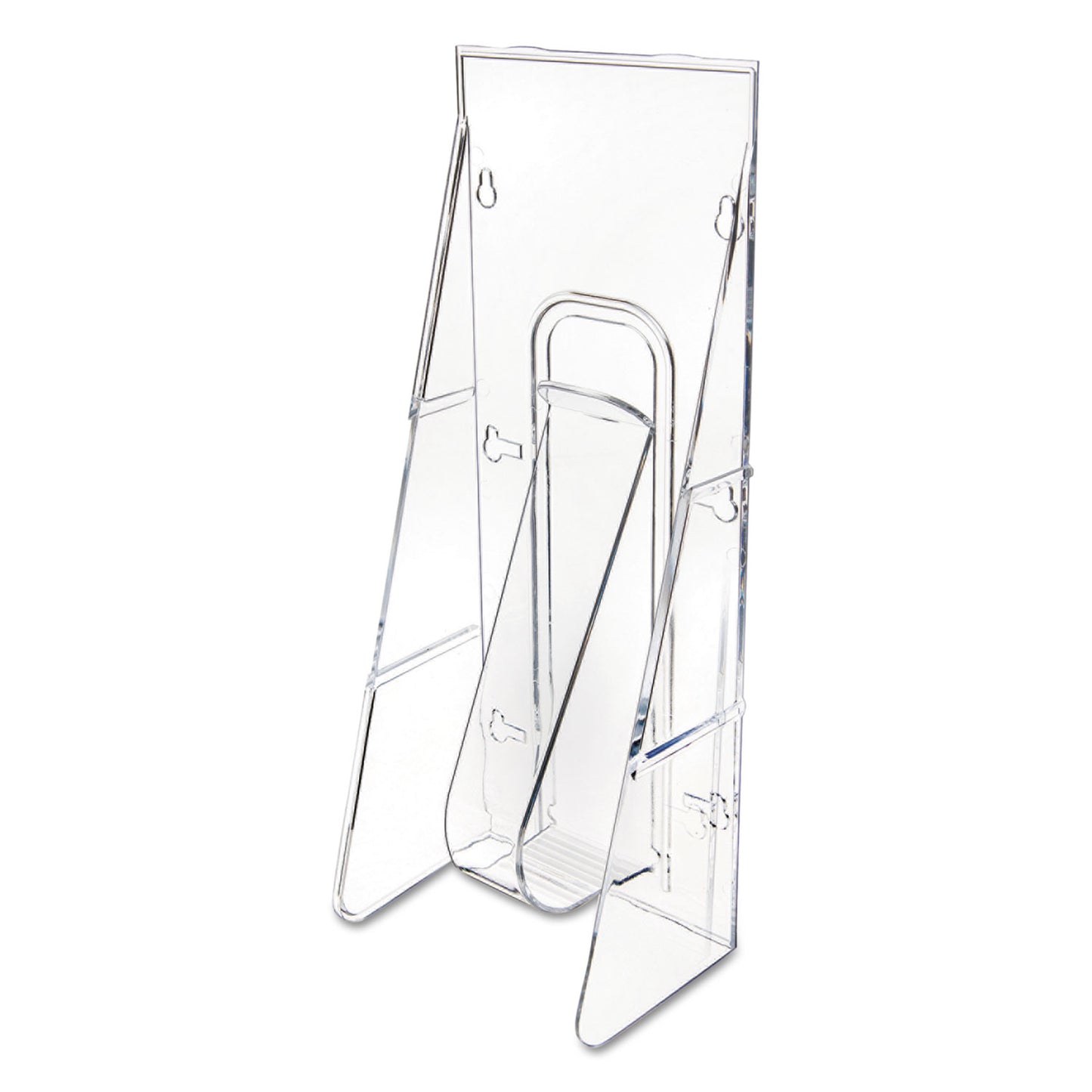 Deflecto Stand-Tall Wall-Mount Literature Rack, Leaflet, 4.56w x 3.25d x 11.88h, Clear (55601)