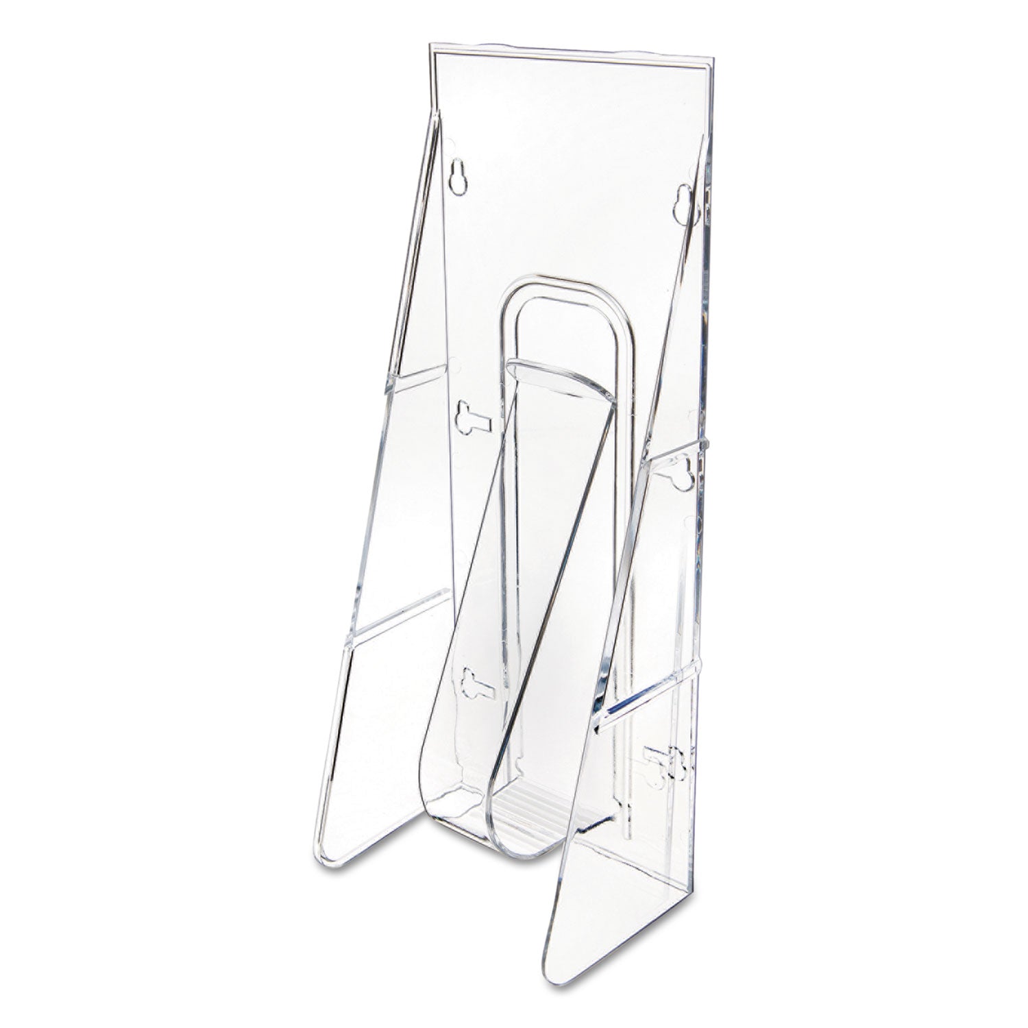 Deflecto Stand-Tall Wall-Mount Literature Rack, Leaflet, 4.56w x 3.25d x 11.88h, Clear (55601)