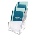 Deflecto 4-Compartment DocuHolder, Booklet Size, 6.88w x 6.25d x 10h, Clear (77901)