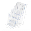 Deflecto 4-Compartment DocuHolder, Leaflet Size, 4.88w x 6.13d x 10h, Clear (77701)