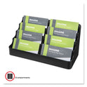 Deflecto 8-Tier Recycled Business Card Holder, Holds 400 Cards, 7.88 x 3.88 x 3.38, Plastic, Black (90804)