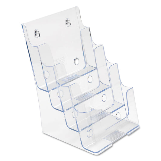 Deflecto 4-Compartment DocuHolder, Booklet Size, 6.88w x 6.25d x 10h, Clear (77901)