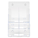 Deflecto 6-Compartment DocuHolder, Leaflet Size, 9.63w x 6.25d x 12.63h, Clear (77401)