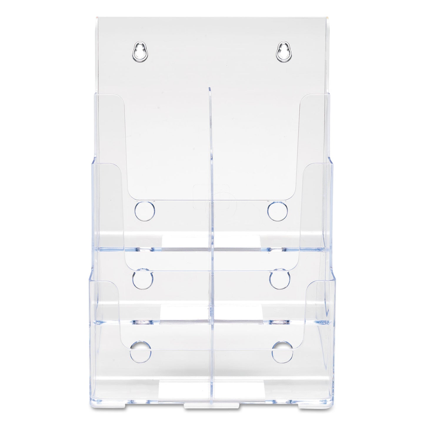 Deflecto 6-Compartment DocuHolder, Leaflet Size, 9.63w x 6.25d x 12.63h, Clear (77401)