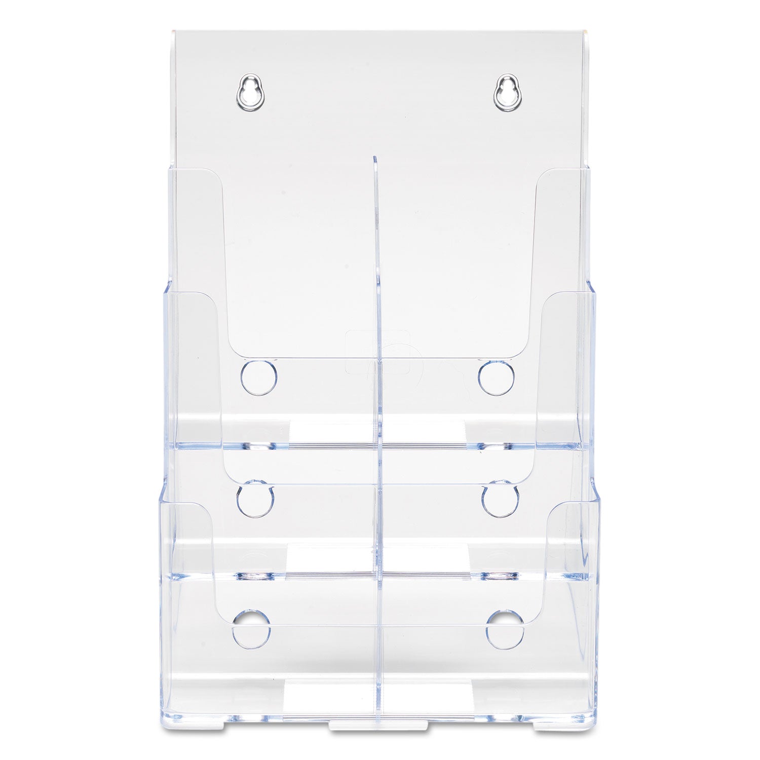 Deflecto 6-Compartment DocuHolder, Leaflet Size, 9.63w x 6.25d x 12.63h, Clear (77401)