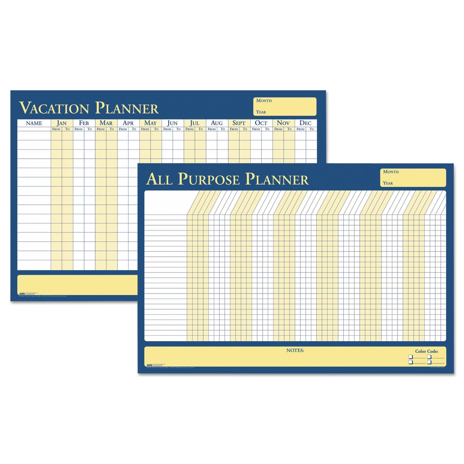 House of Doolittle 100% Recycled All-Purpose/Vacation Planner, 36 x 24, White/Blue/Yellow Surface (639)