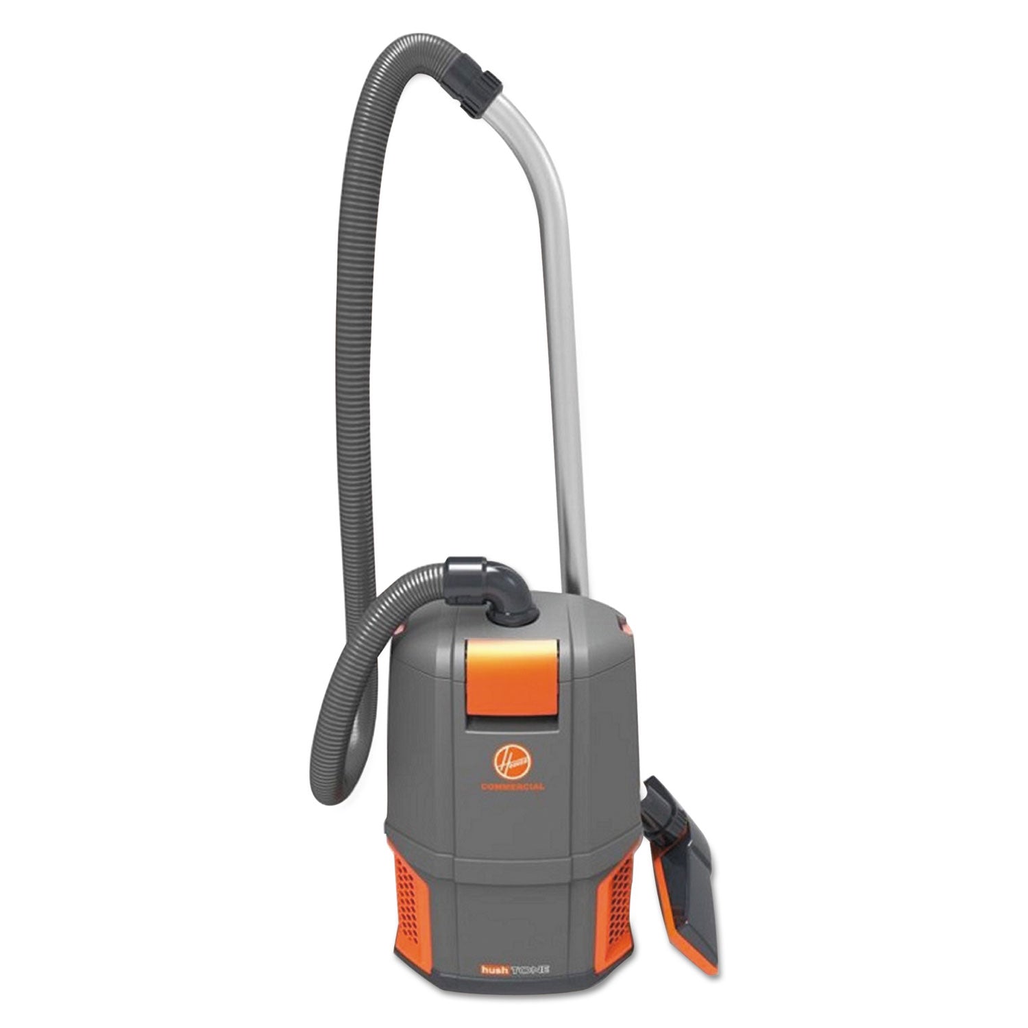 Hoover HushTone Backpack Vacuum, 6 qt Tank Capacity, Gray/Orange (CH34006)