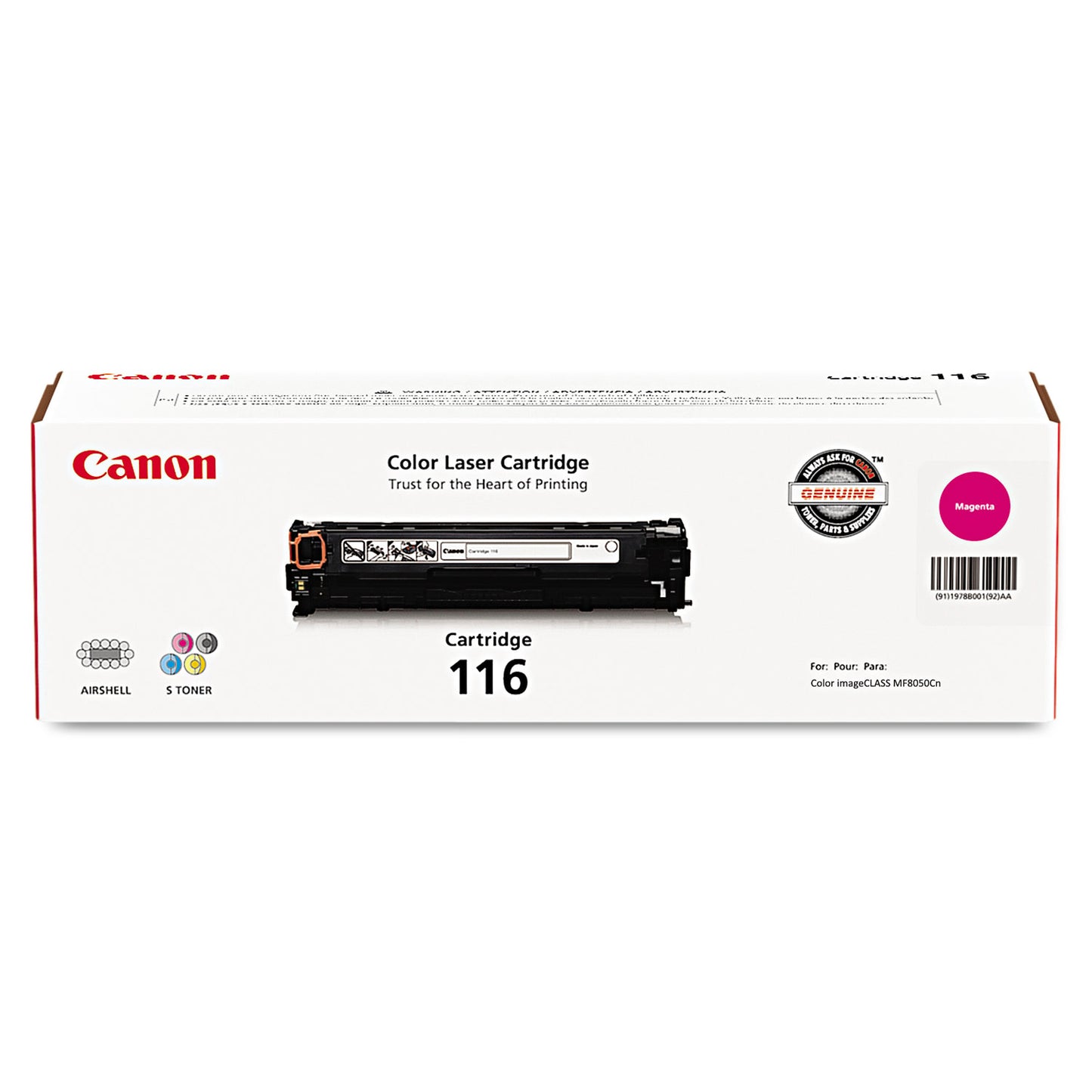 Canon 1978B001 (116) Toner, 1,500 Page-Yield, Magenta