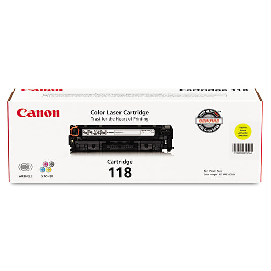 Canon 2659B001 (118) Toner, 2,900 Page-Yield, Yellow