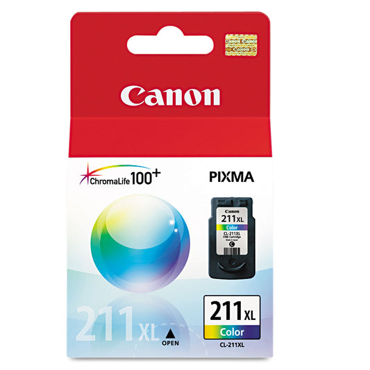 Canon 2975B001 (CL-211XL) High-Yield Ink, 349 Page-Yield, Tri-Color