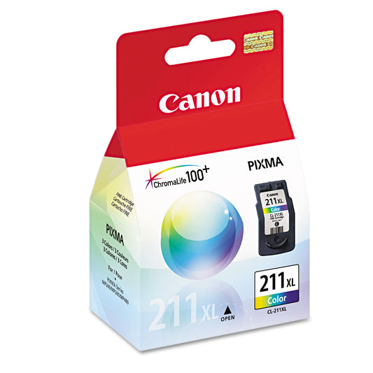 Canon 2975B001 (CL-211XL) High-Yield Ink, 349 Page-Yield, Tri-Color